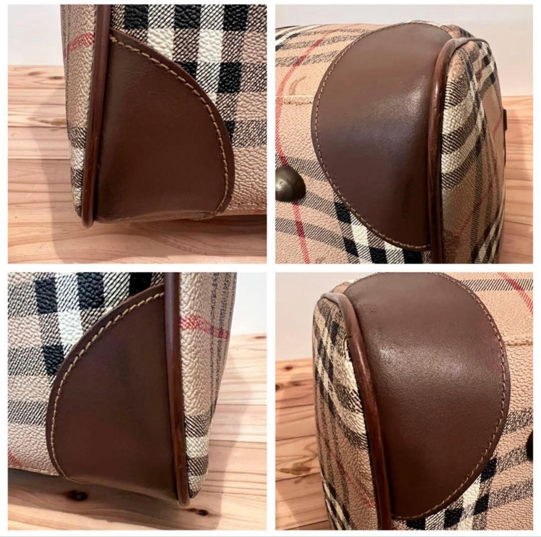 【大容量】Burberrys ・ノバチェック レザー ボストンバッグ PVC