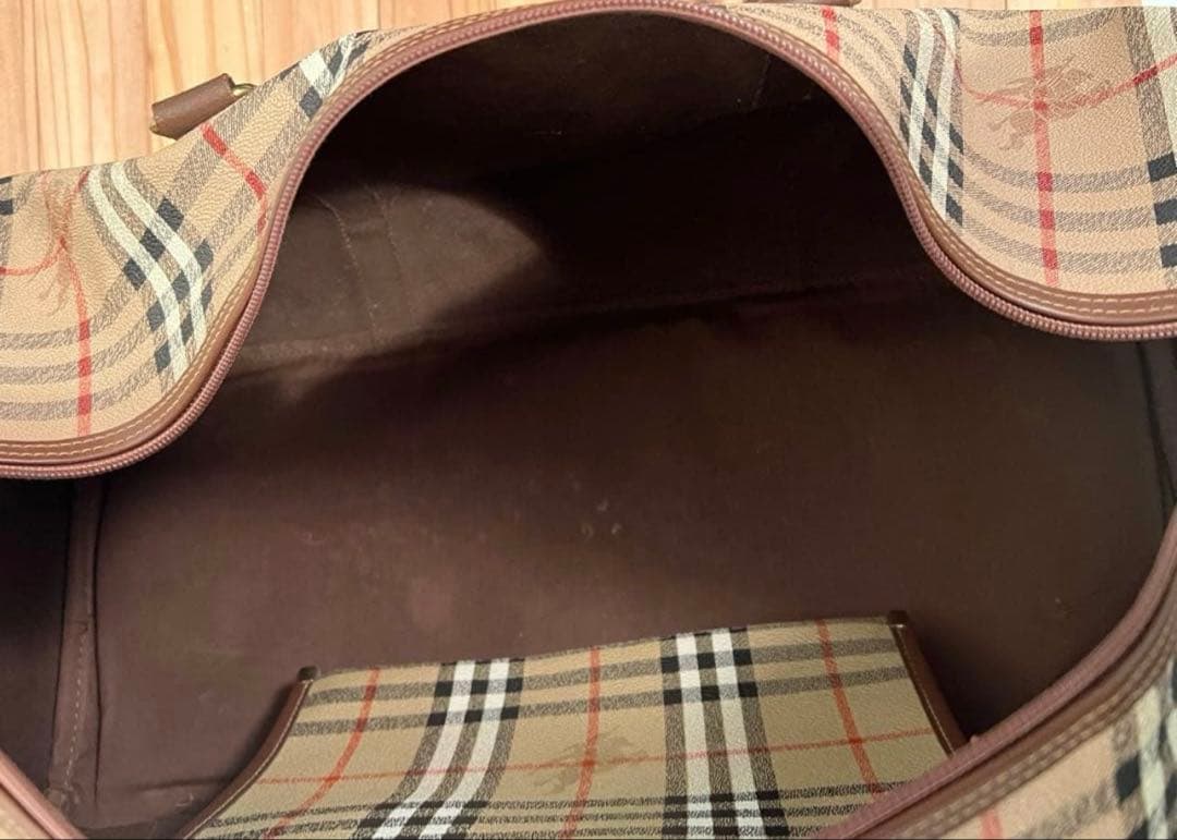 【大容量】Burberrys ・ノバチェック レザー ボストンバッグ PVC