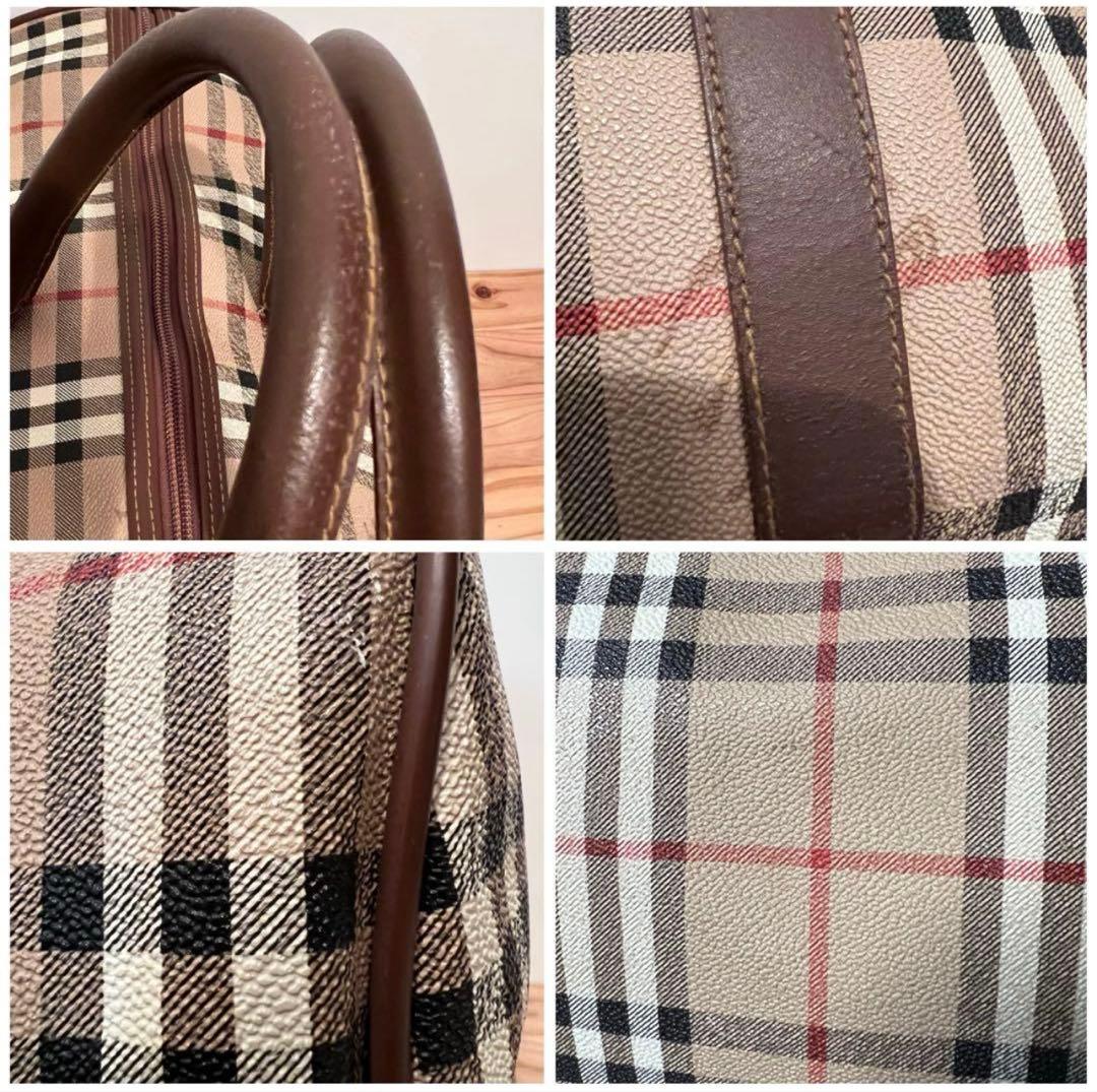 【大容量】Burberrys ・ノバチェック レザー ボストンバッグ PVC