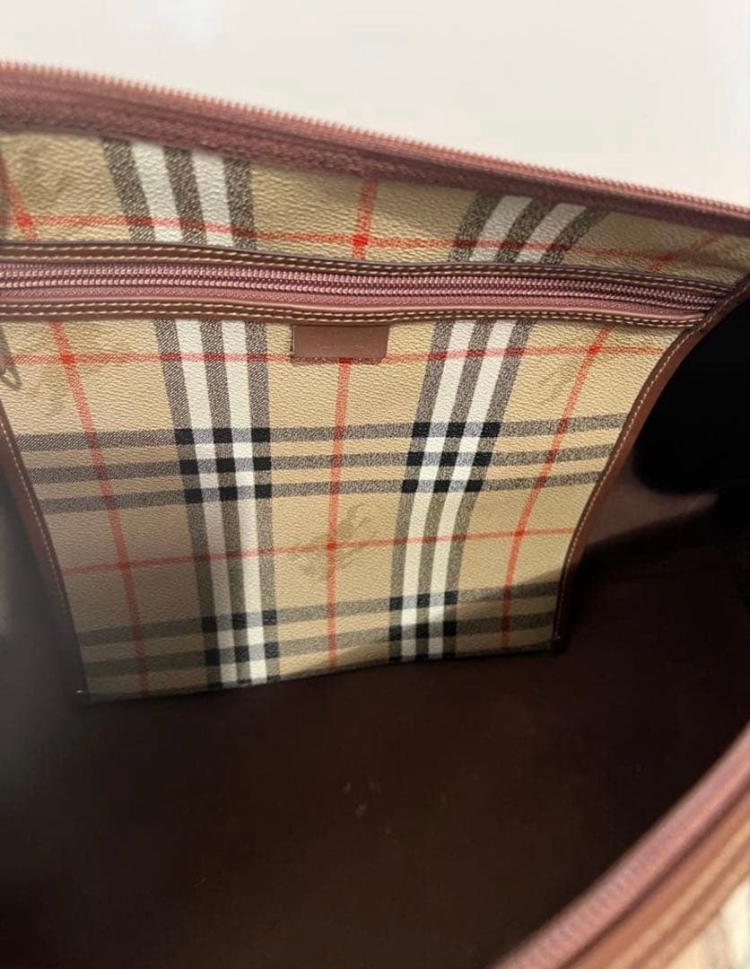 【大容量】Burberrys ・ノバチェック レザー ボストンバッグ PVC