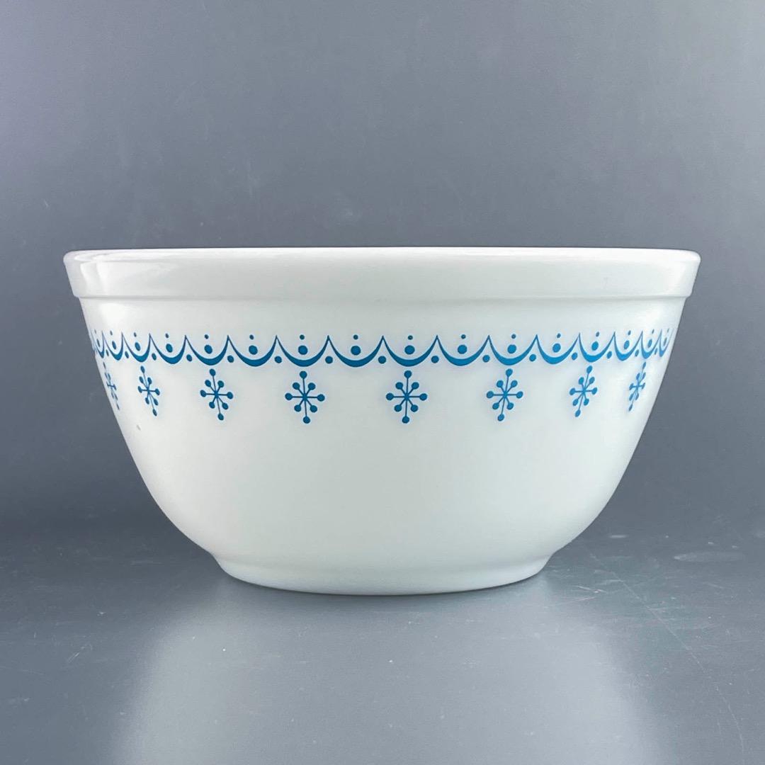 極美品 オールドパイレックス スノーフレーク・ブルー ボウル 3個セット