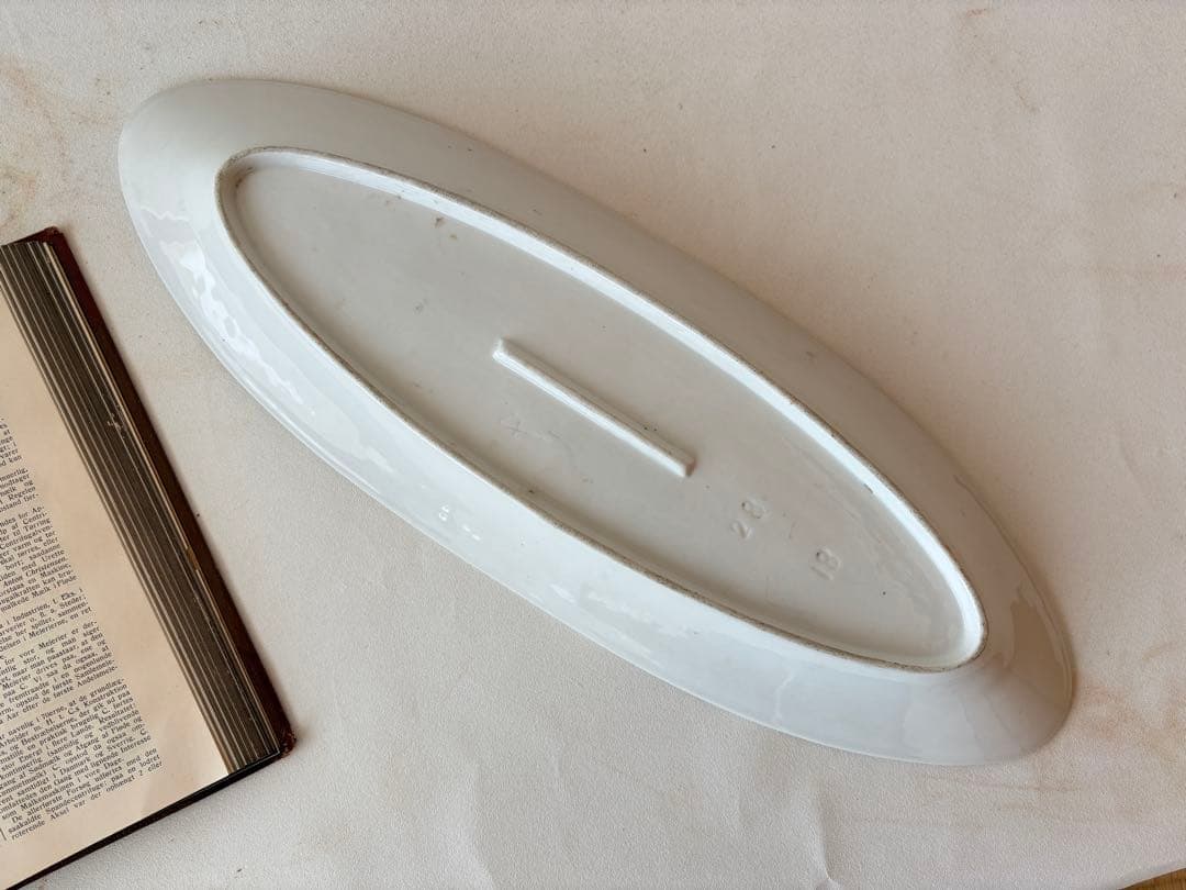 美品　フランスアンティークポワソン皿　白フランスアンティークプレート白無地