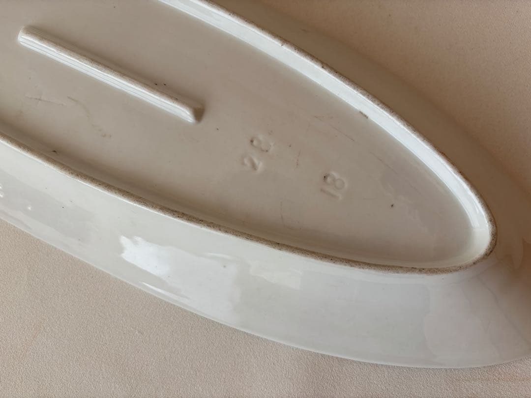 美品　フランスアンティークポワソン皿　白フランスアンティークプレート白無地