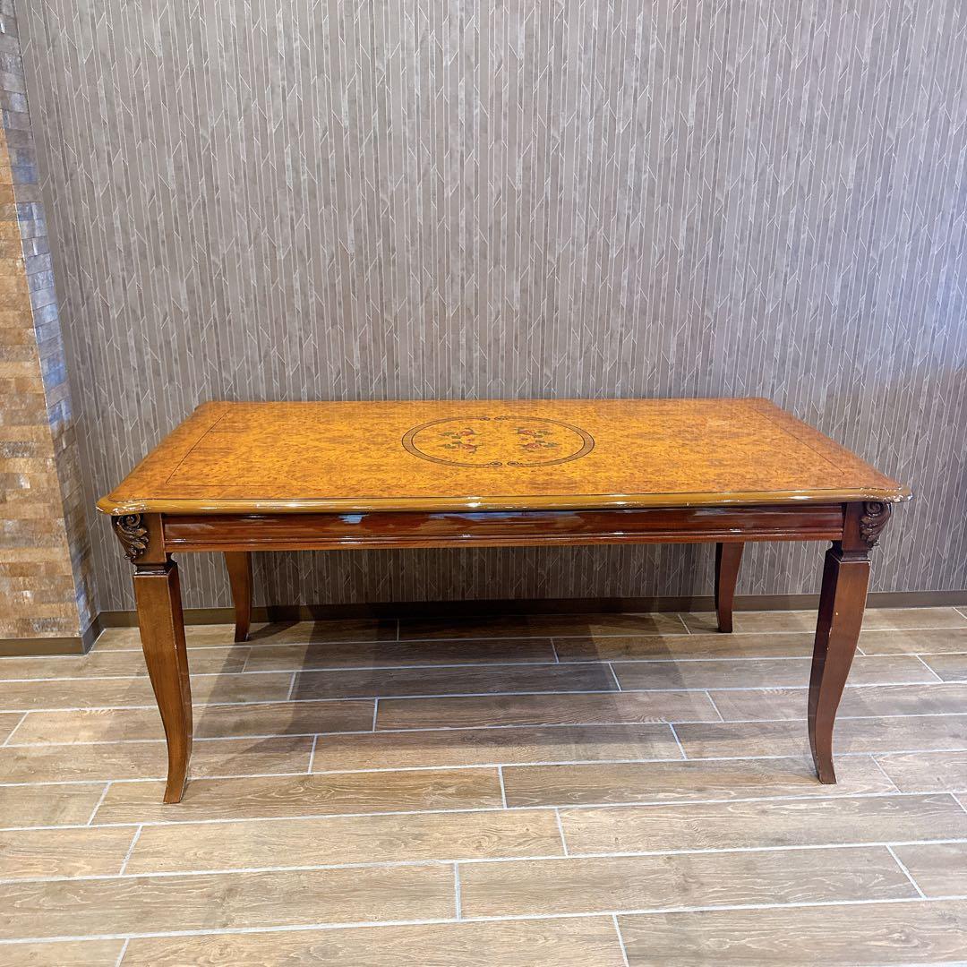 イタリア ダイニングテーブル 象嵌細工 エレガント クラシック ヨーロピアン