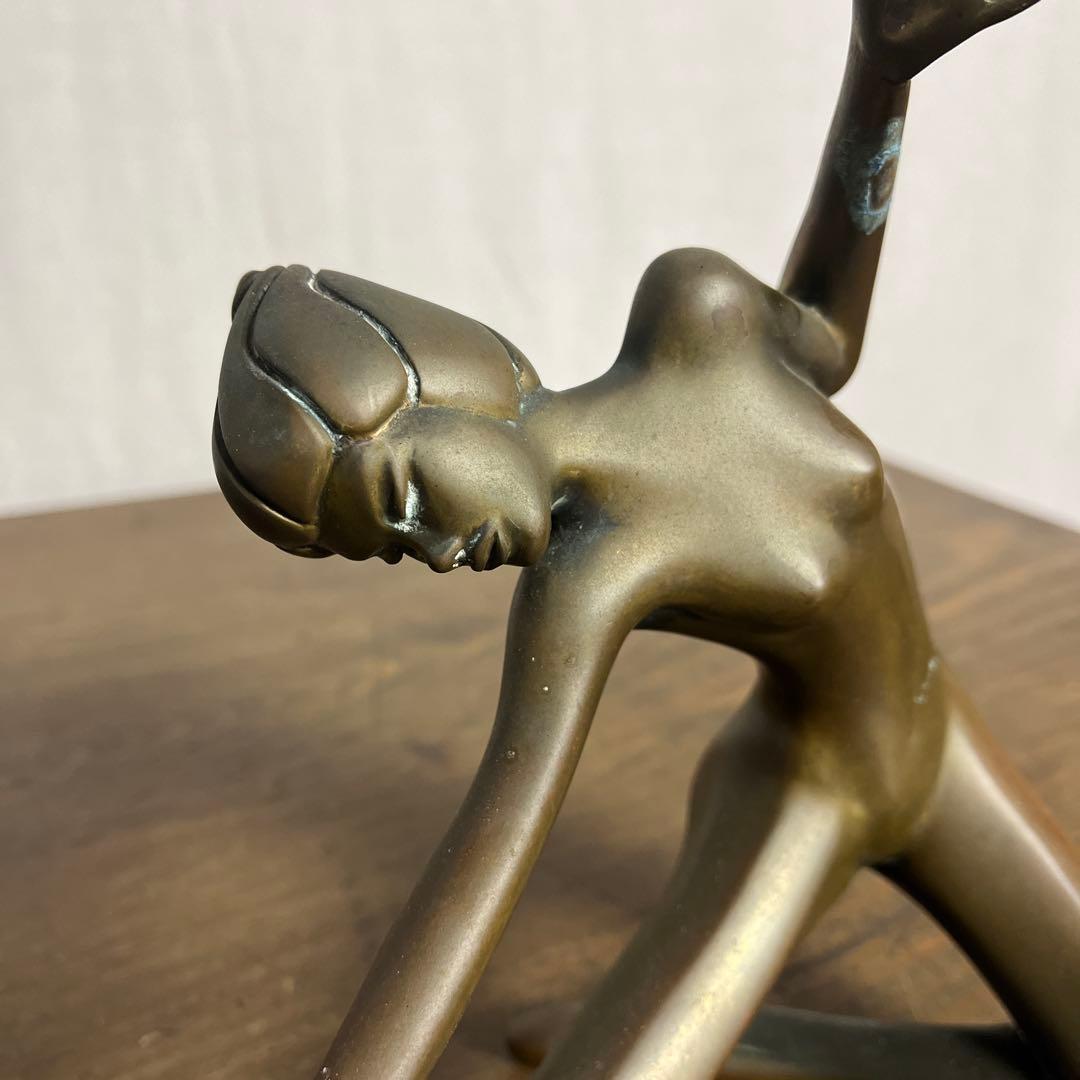 古雑貨アンティーク品◾️真鍮製 女性像 オブジェ 置物 ヌード ビンテージ品