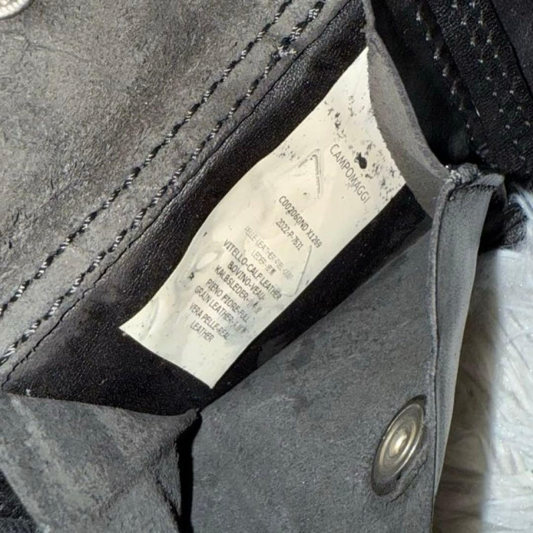 ⭐️未使用級⭐️　CAMPOMAGGI スタッズミニウォレット　ブラック　レザー