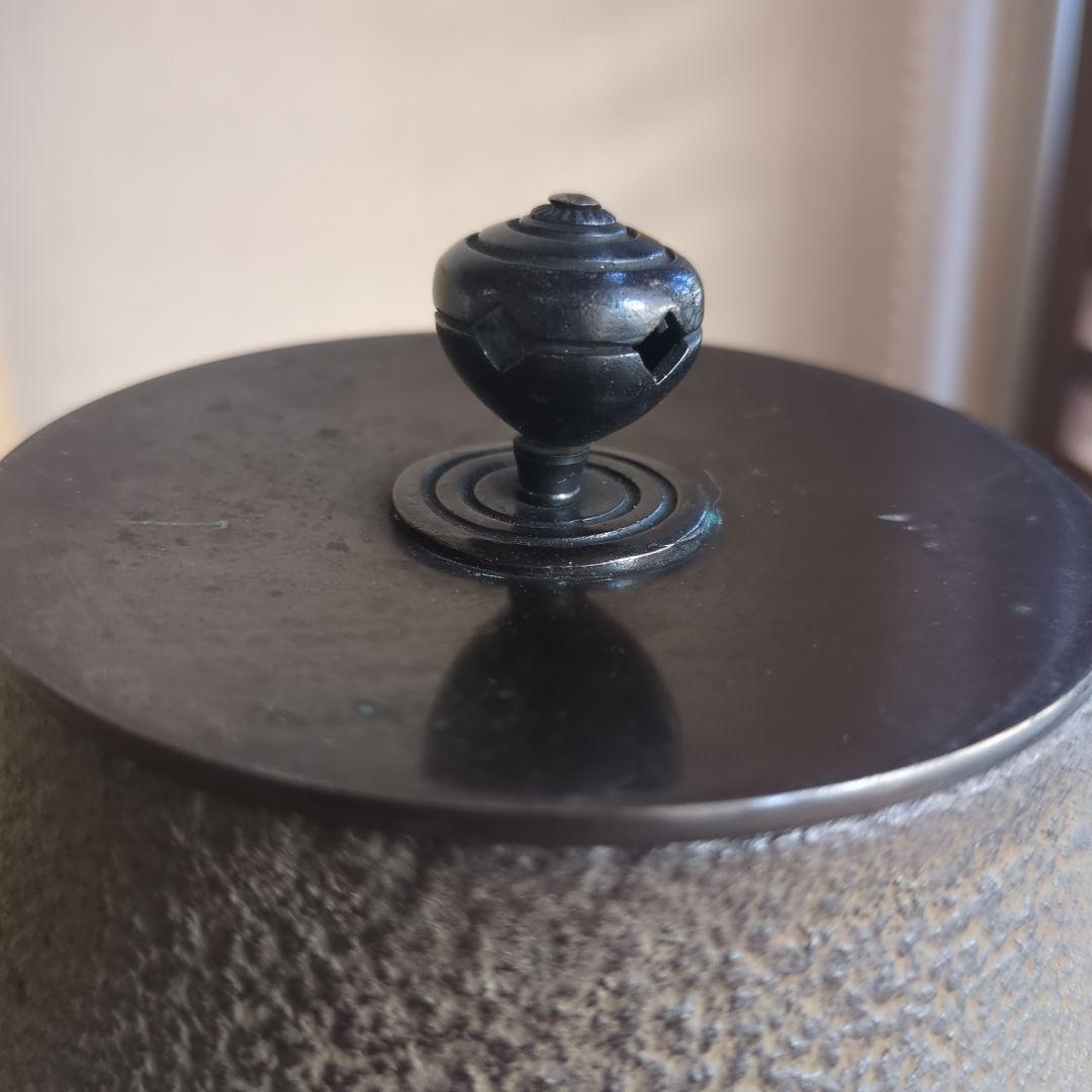 鶴首釜　唐松　菊池政光　茶道具　茶道　木箱　釜　在銘