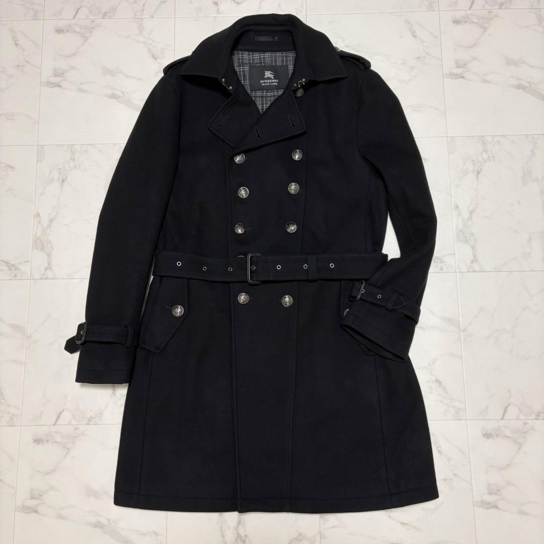 【極美品】バーバリー ブラックレーベル ナポレオンコート 銀ボタン カシミヤ