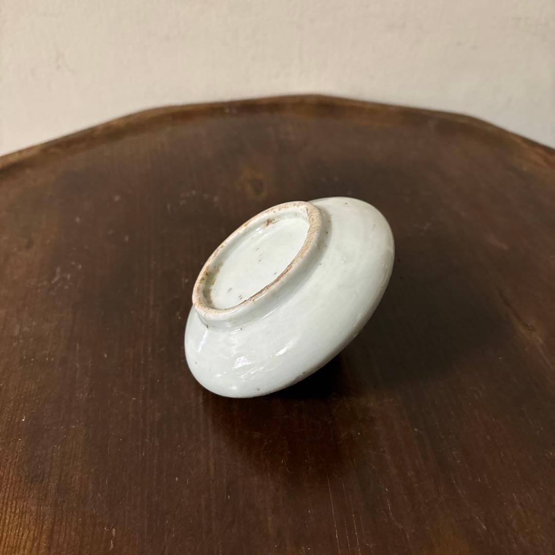 古伊万里染付タコ唐草笹紋様油壷　江戸時代　骨董　アンティーク　検:白洲正子　李朝