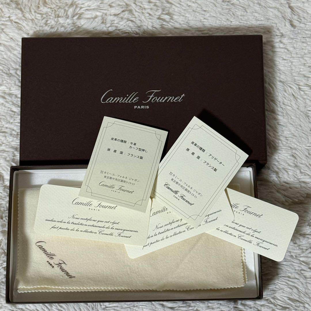 ⭐️新品未使用⭐️ カミーユフォルネ　アリゲーター　長財布　二つ折り　パープル色