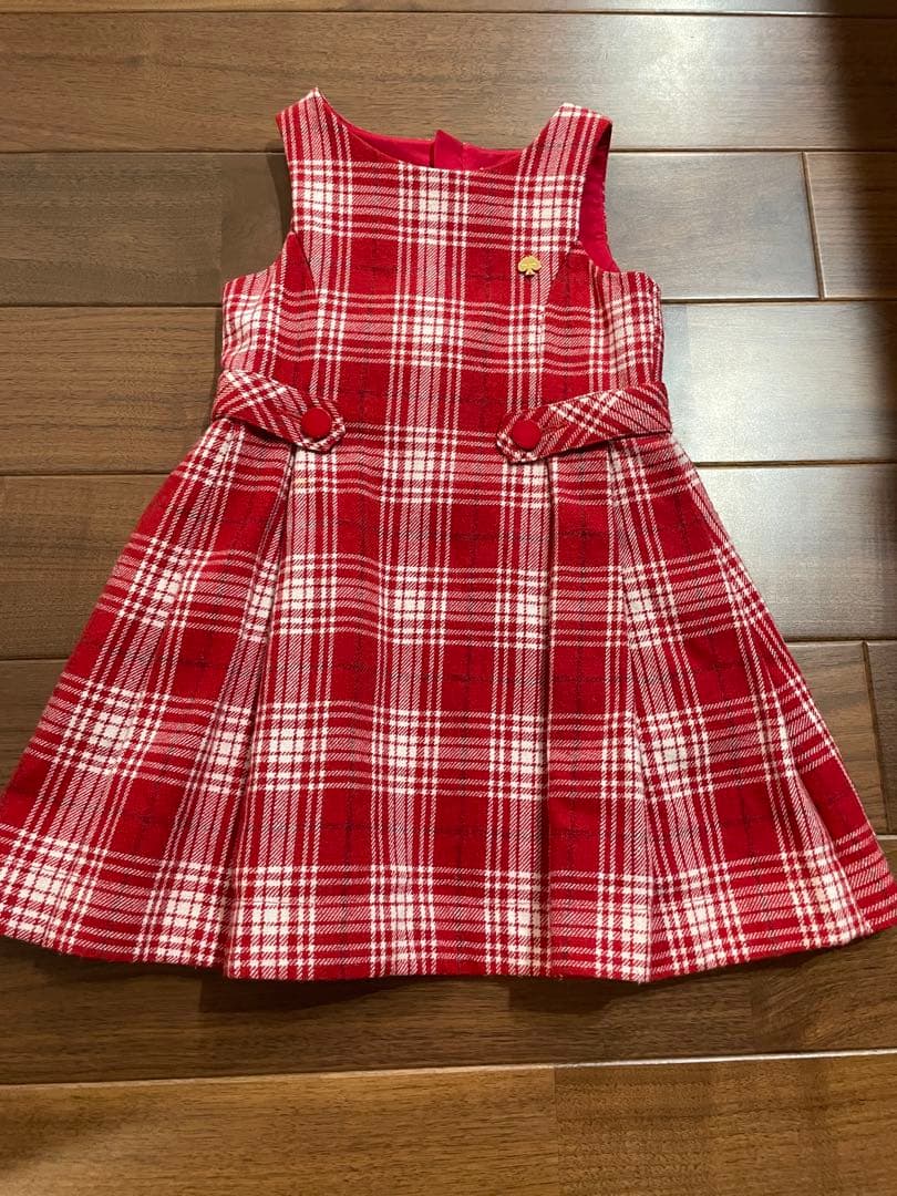 赤チェック ケイトスペード　ワンピース 100