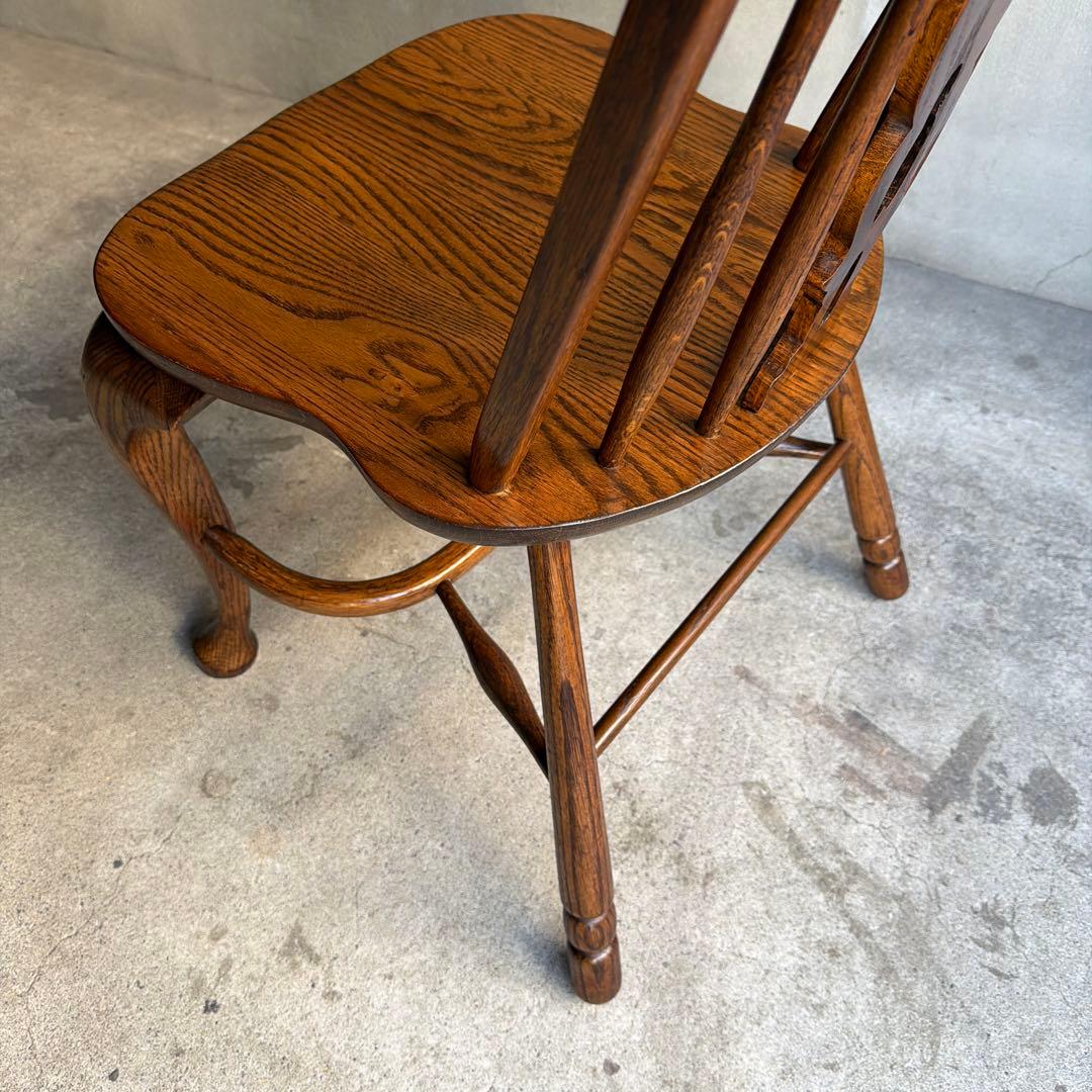 オールドヴィンテージ　オークウィンザーチェア　カントリー　猫脚