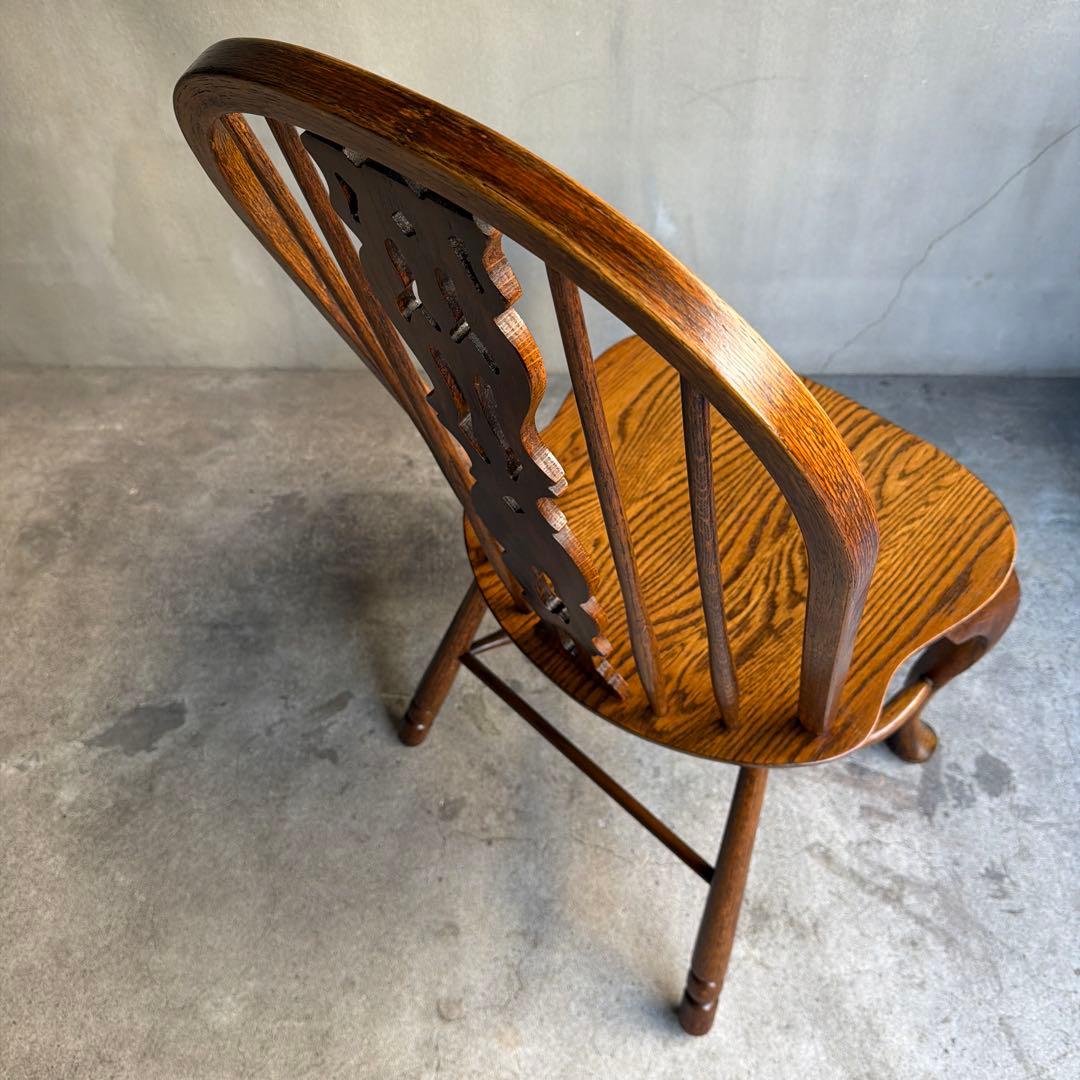 オールドヴィンテージ　オークウィンザーチェア　カントリー　猫脚