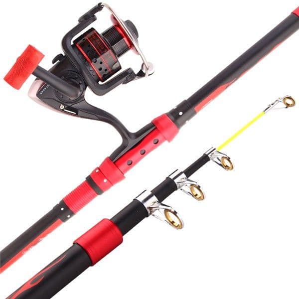 カーボン釣り竿セットスピニングリール コンパクトロッド 硬調2.7M 海釣り