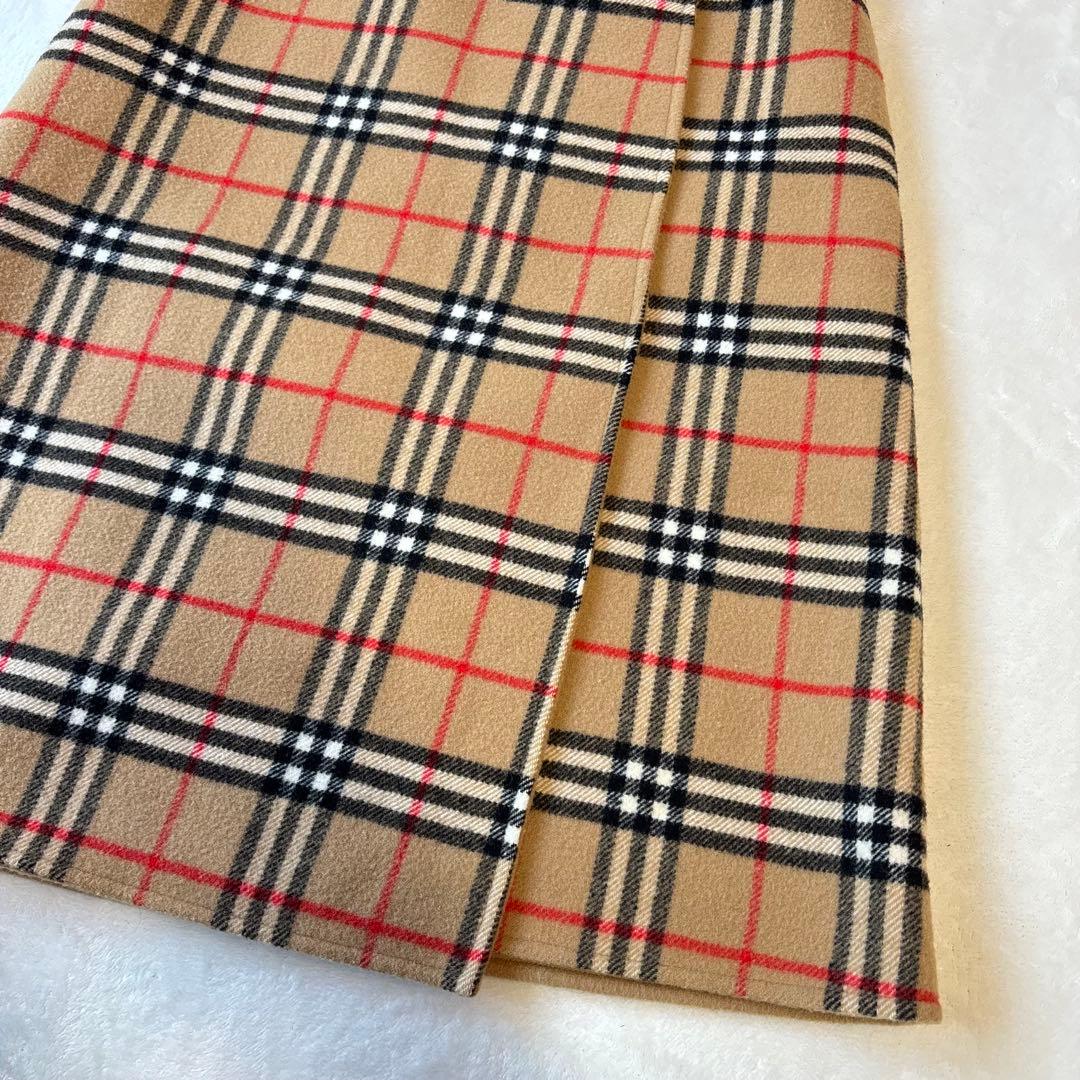 美品✨バーバリー　ラップ(巻き)スカート　リバーシブル　ノバチェック　ミモレ丈