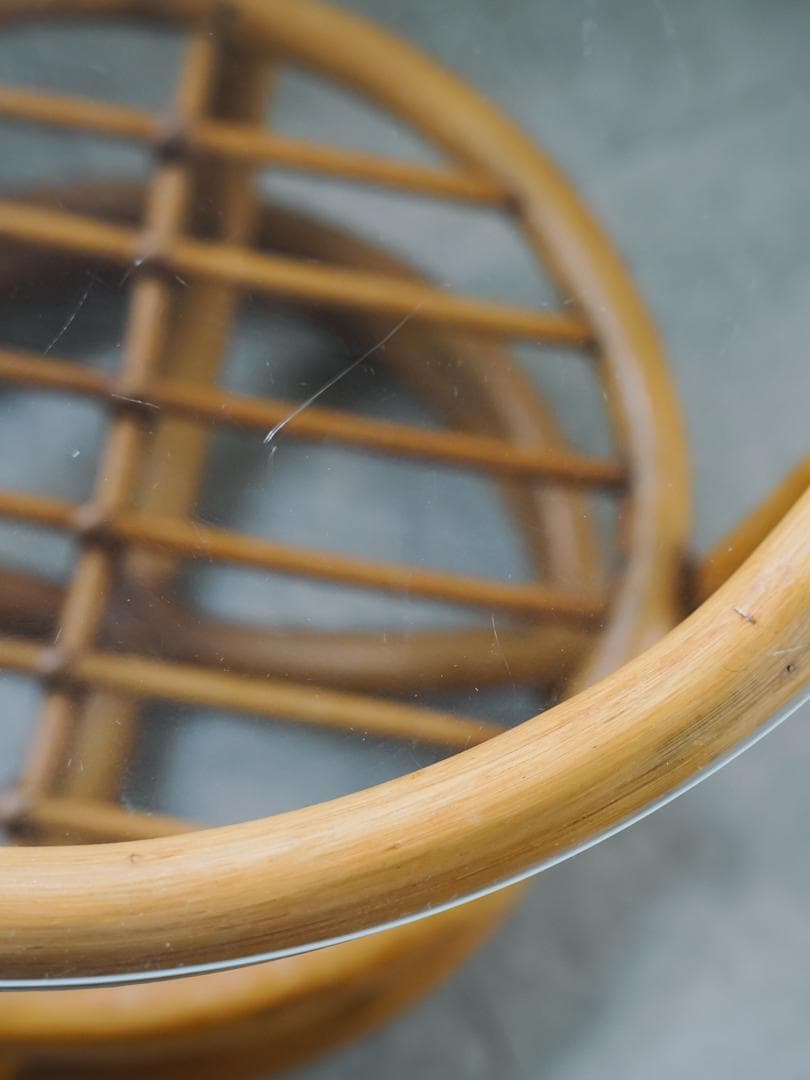 70-80's ヴィンテージ ラタン/藤 テーブル ミッドセンチュリーモダン