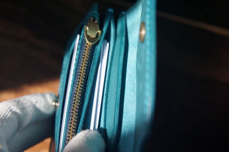 【ワケあり】【送料無料】マヤベリーのミニトラッカーウォレット【ターコイズ】