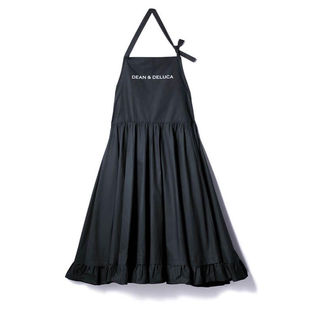 DEAN＆DELUCA×BEAMS COUTUREギャザーエプロンドレスブラック