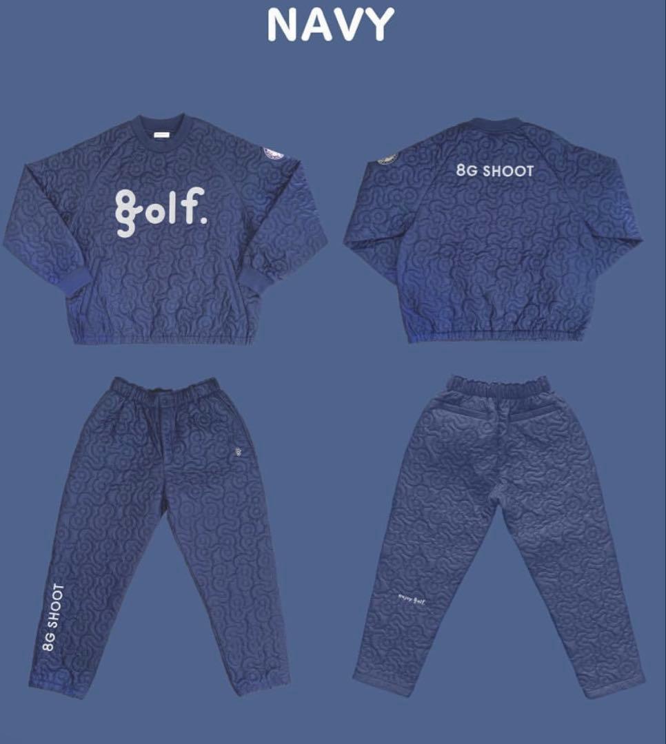 8gshoot golf. ネイビー キルティングジャケット