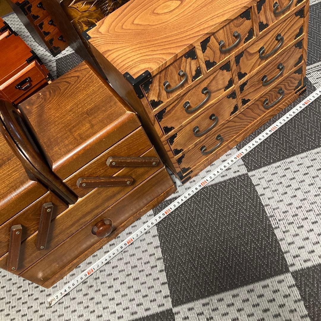 小箪笥　裁縫箱　小物入れ　レトロ　アンティーク　和風　計7個セット