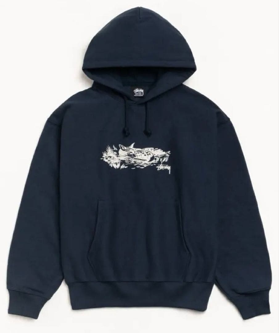 Stussy パーカー　ステューシー　FAWNHOODIE ネイビー Lサイズ