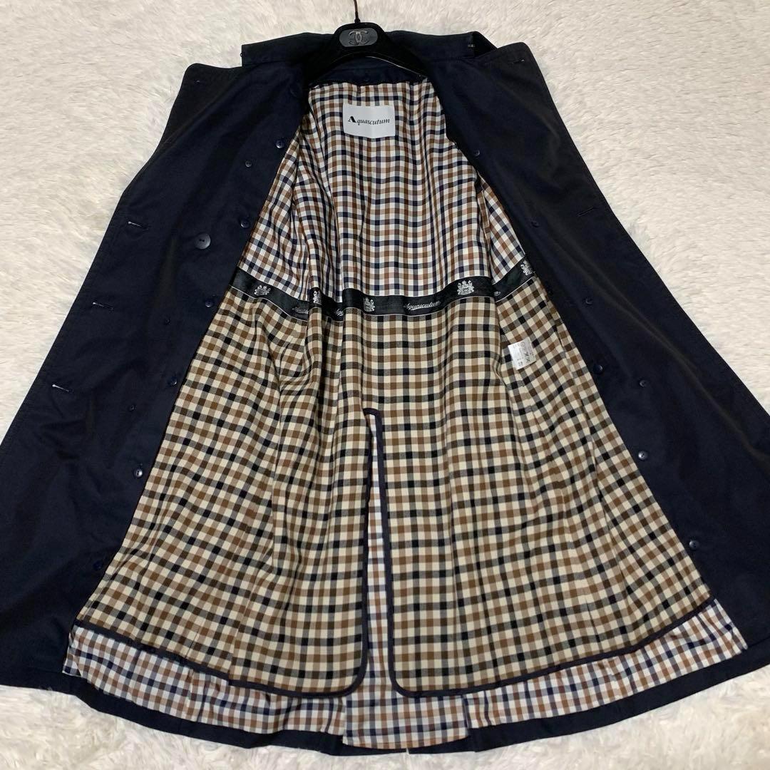 美品　アクアスキュータム　トレンチコート　ライナー　ベルト　チェック