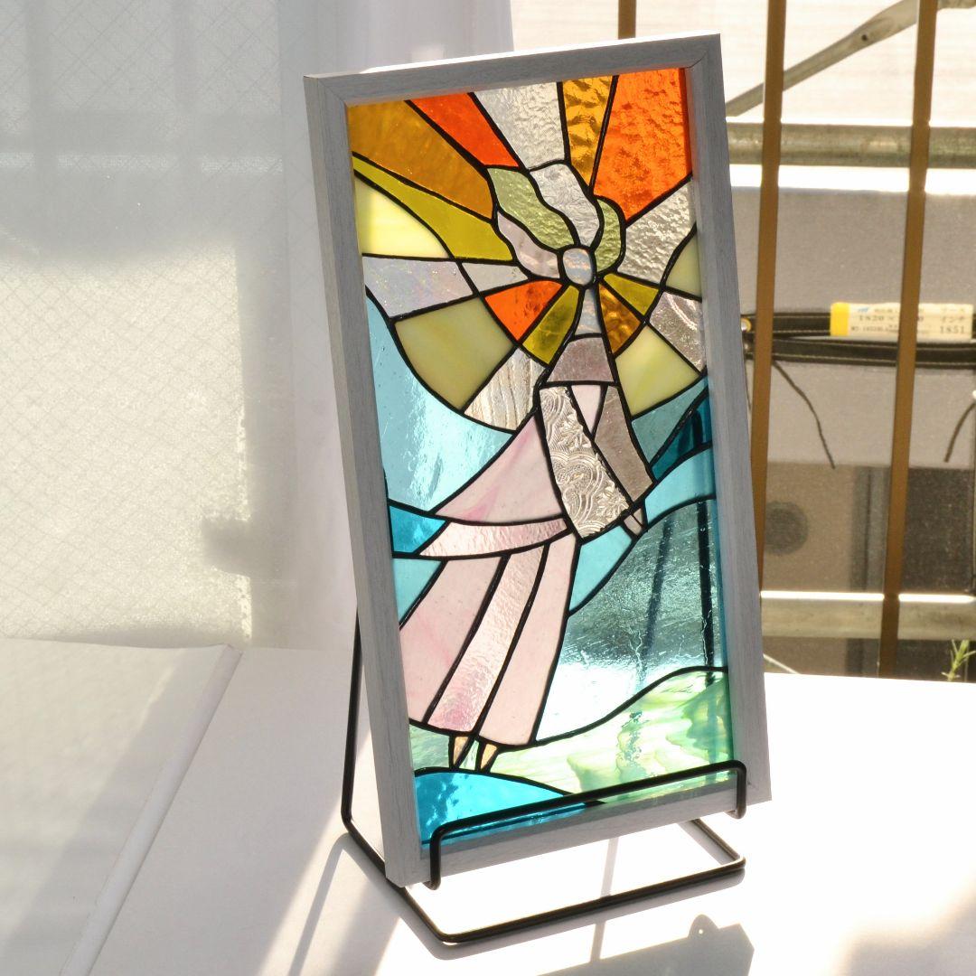 天使のステンドグラスパネル