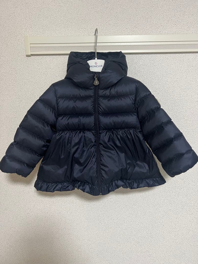 モンクレール フリル付きダウンジャケット 80cm ネイビー