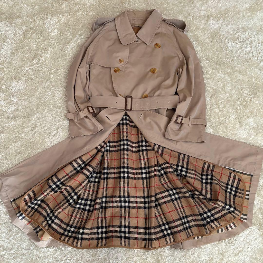 バーバリートレンチコート 英国製 丸善別注 ダブル ライナーベルト ユニセックス