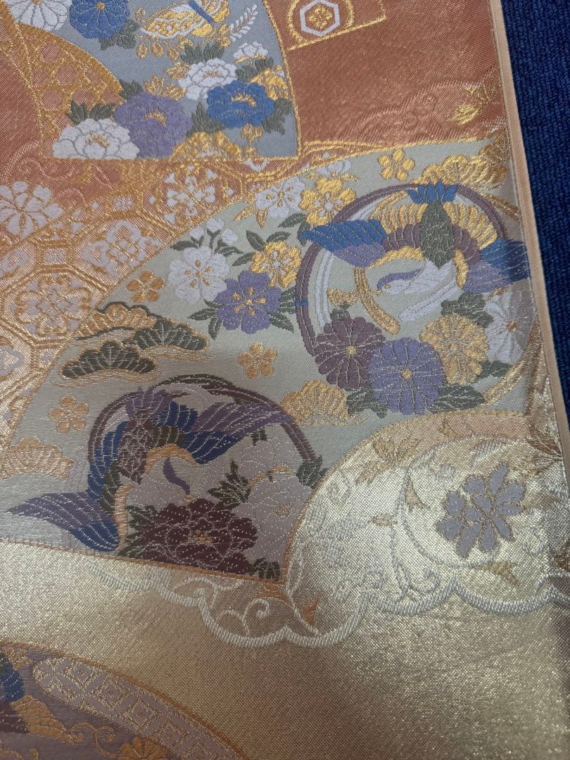 2691袋帯 古代彫金紋 西陣織 金糸　高級上質上品　約440cm 未使用