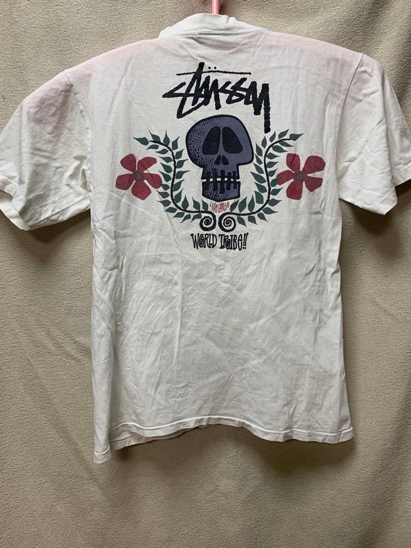 STUSSYオールドステューシー スカル フラワー　Lサイズ