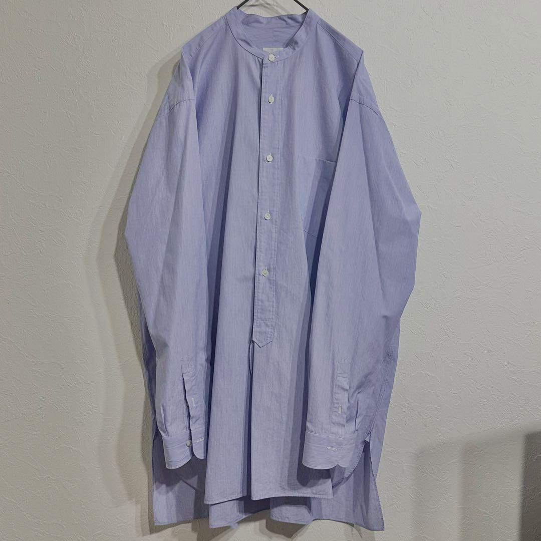 COMOLI コモリ バンドカラーシャツ サックスブルー 3 L コモリシャツ