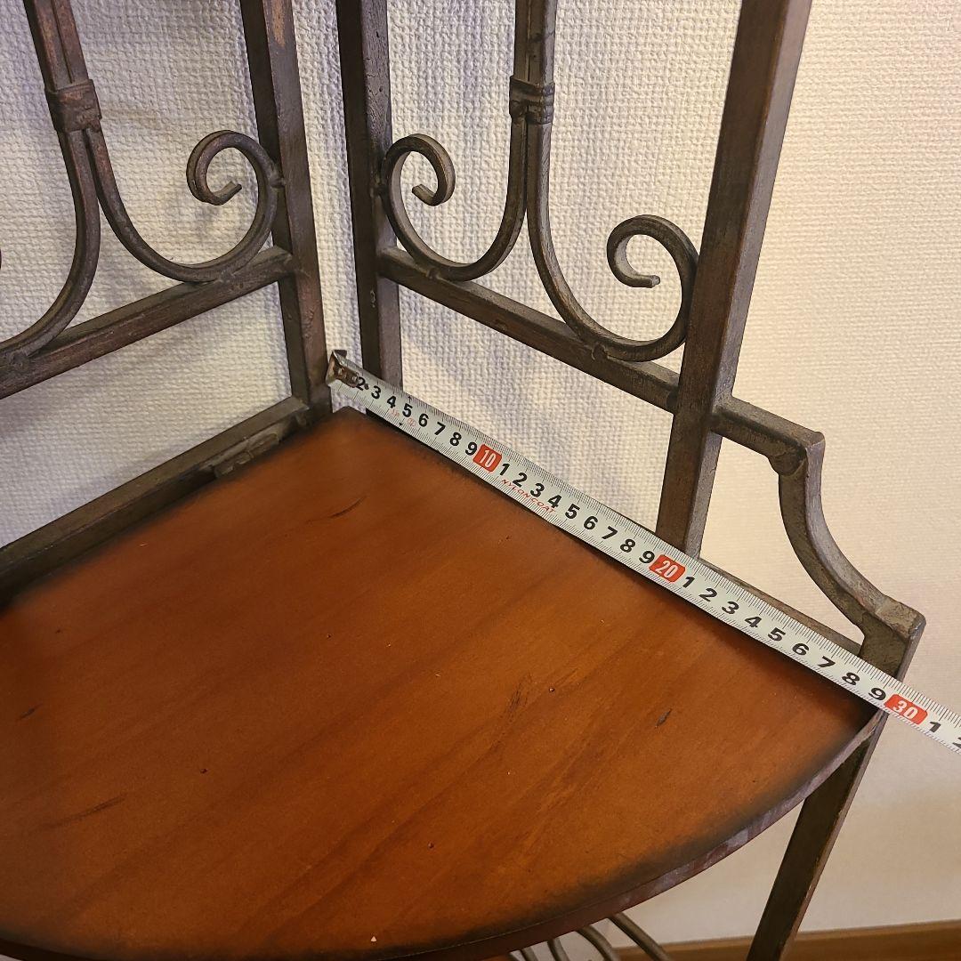 アンティーク調　折り畳み式　コーナーシェルフ