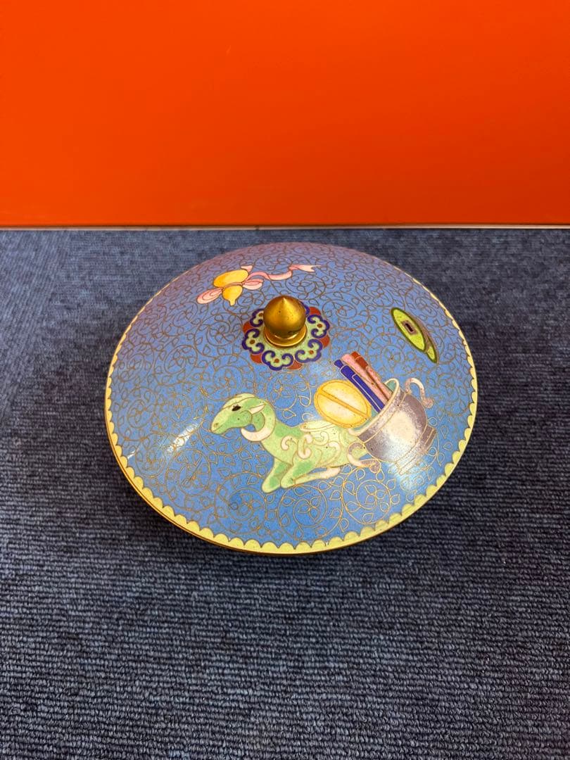 1210 中国美術　景泰藍　七宝　琺瑯　鉢　時代物
