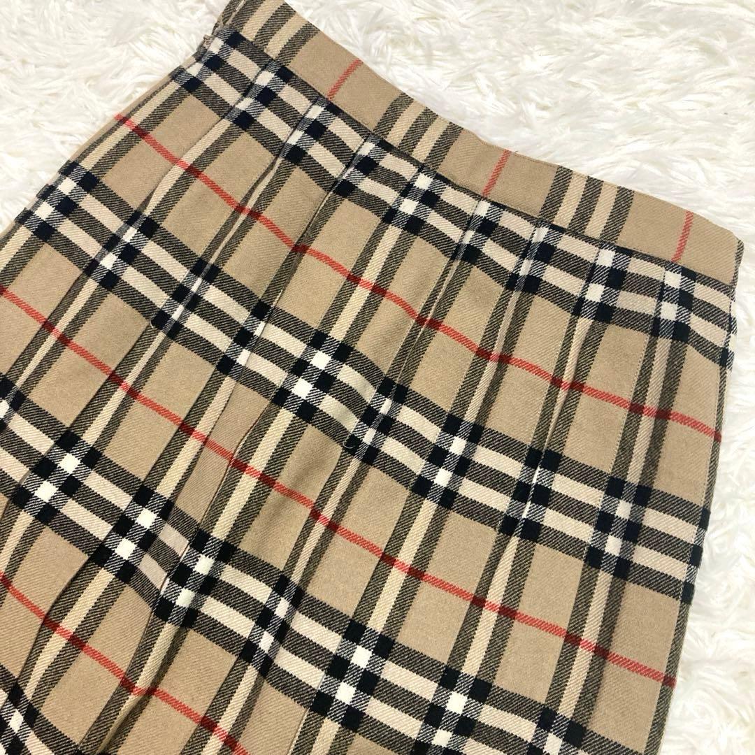 バーバリーズ　ヴィンテージ　ノバチェック　プリーツスカート　ミモレ丈　9AB2