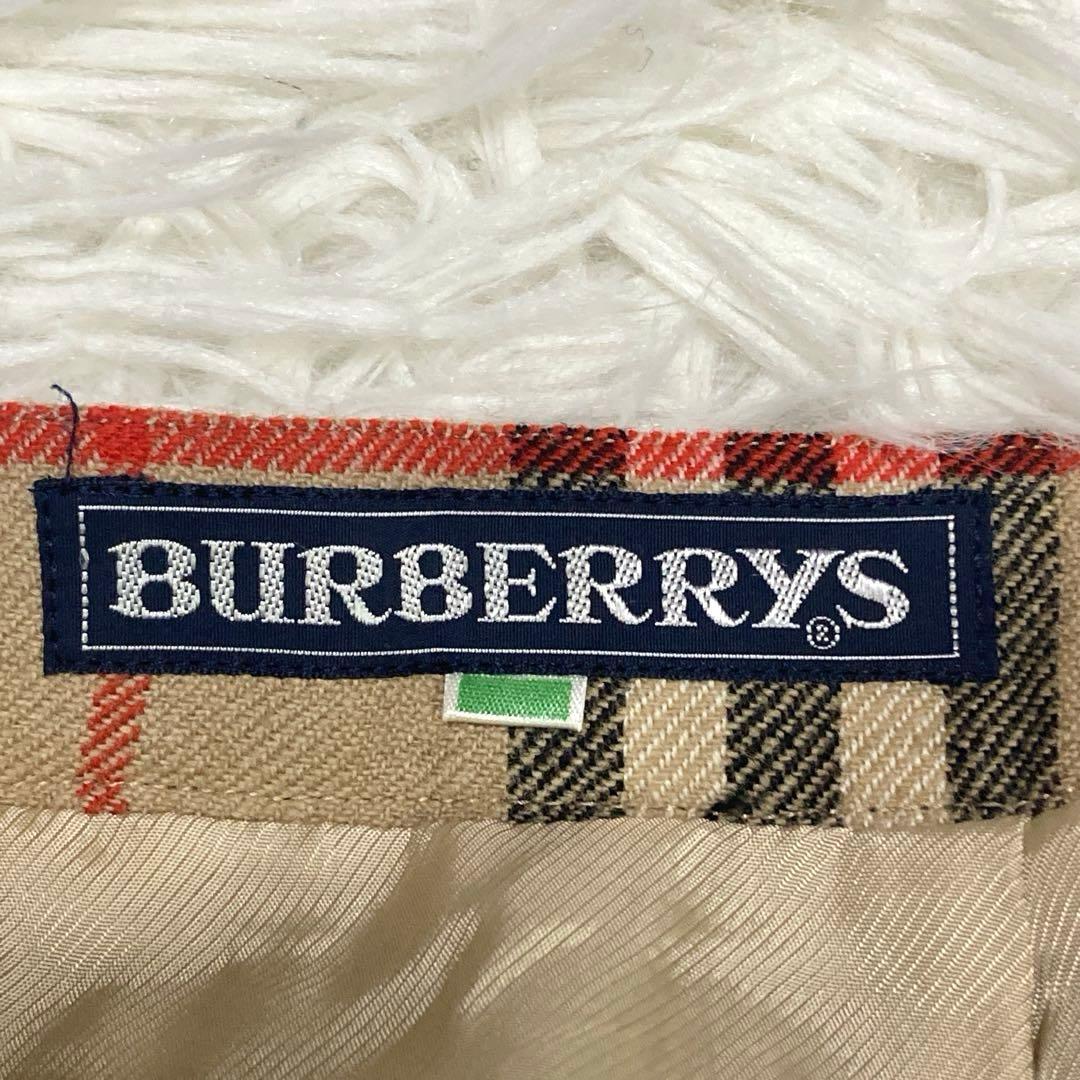 バーバリーズ　ヴィンテージ　ノバチェック　プリーツスカート　ミモレ丈　9AB2