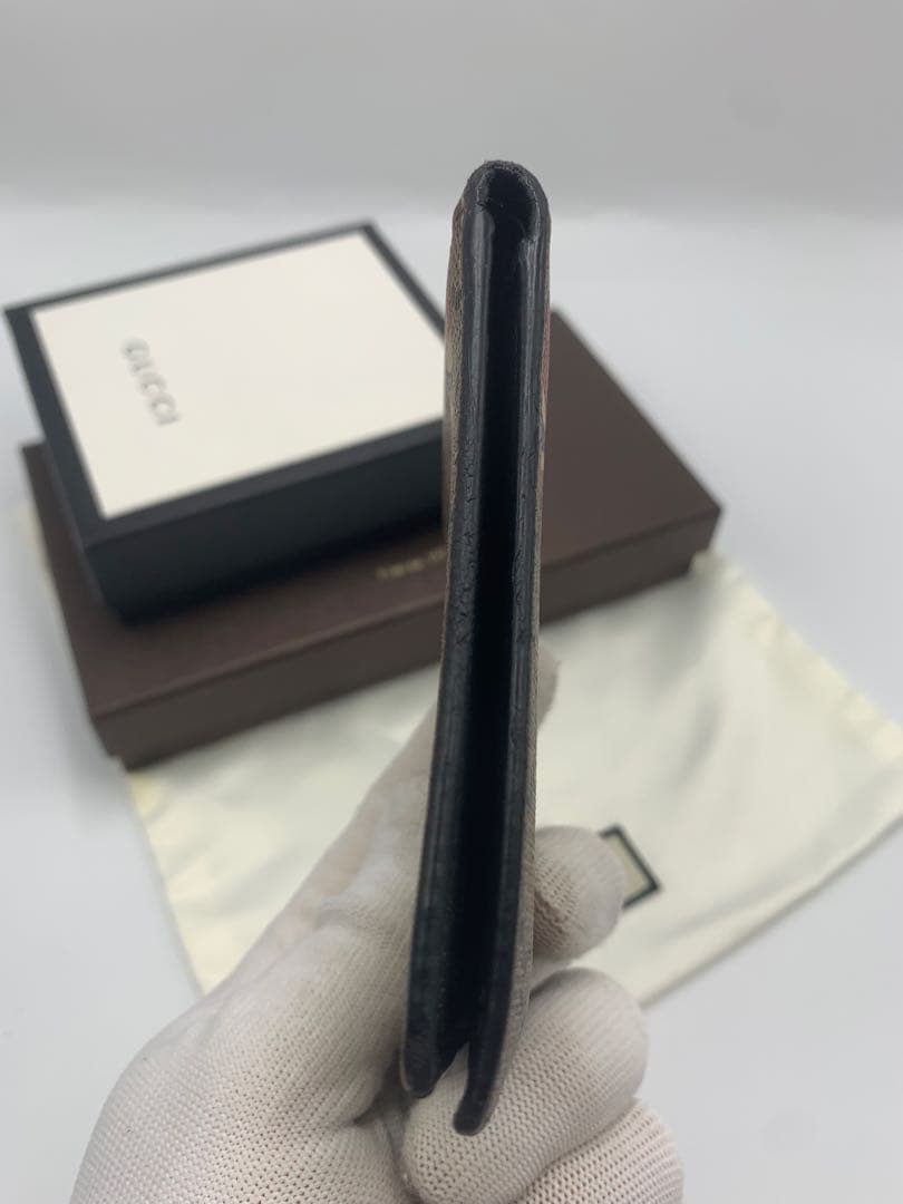 GUCCI キングスネーク GGスプリーム 二つ折り財布 GG柄 P55