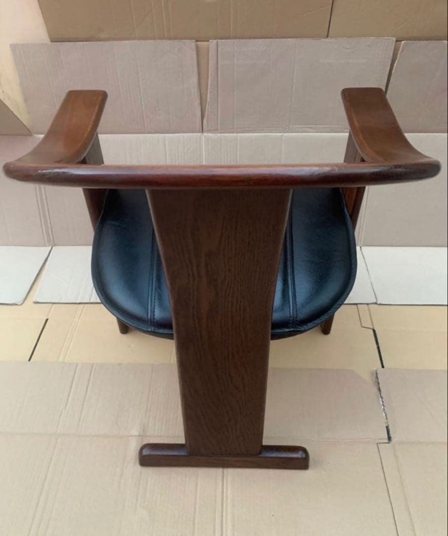 ①NAGANO 本革 ダイニングチェア アームチェア