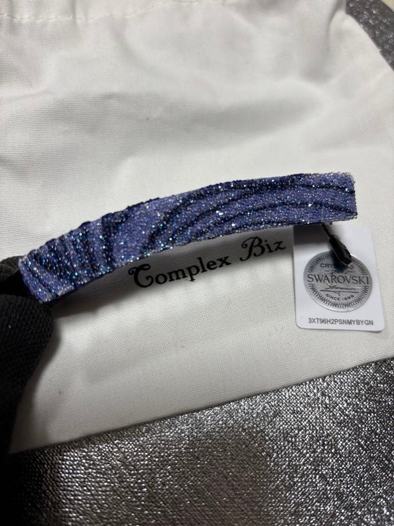新品未使用コンプレックスビズSwarovski ラメ入りパープル系バナナクリップ