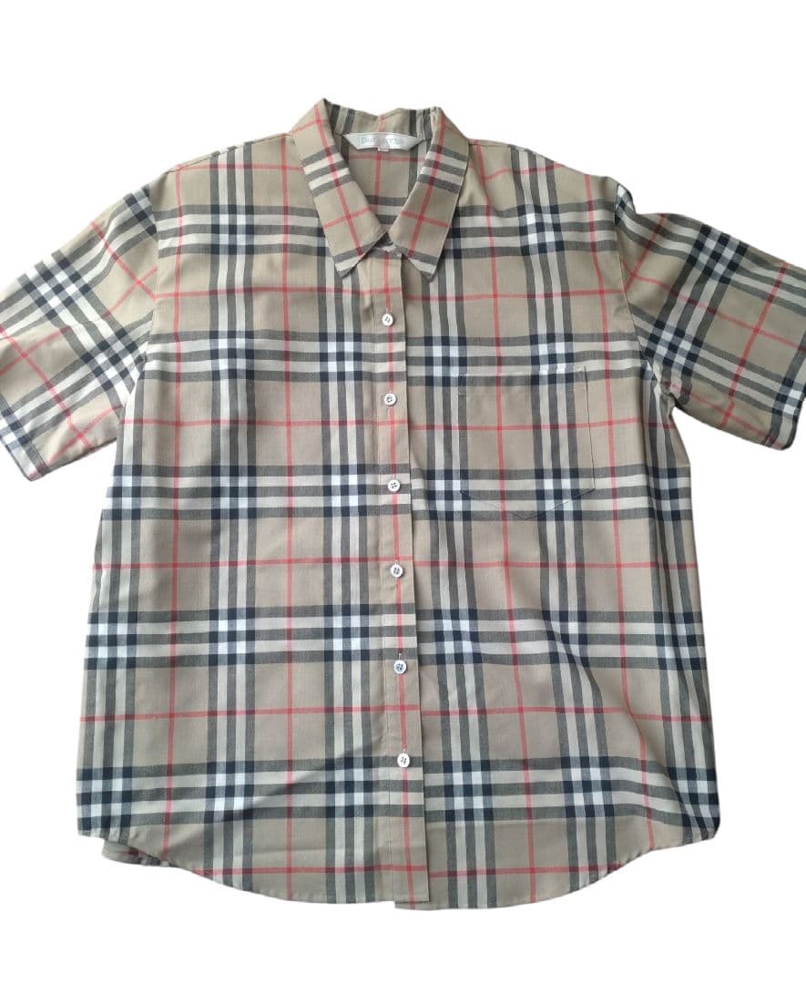 ✨美品【Burberrys】ノヴァチェック/半袖シャツ/15BR/大きめ/2XL