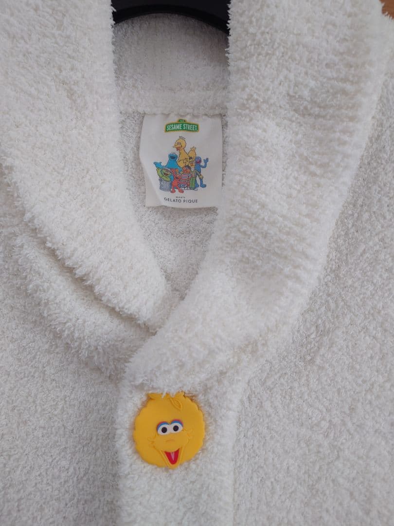ジェラートピケ セサミストリート ジャガードショールカーディガン S〜M