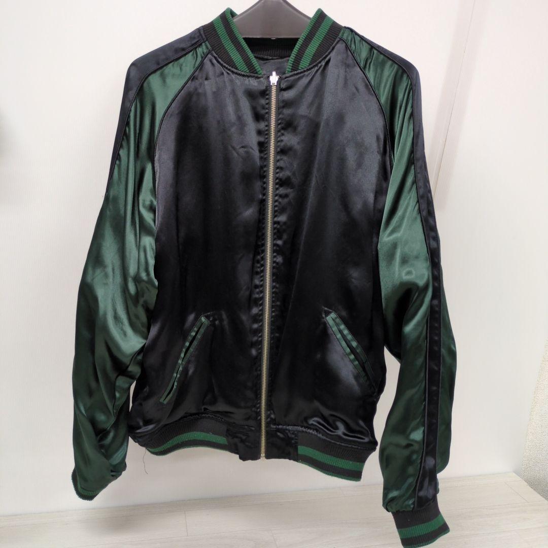 【絡繰魂】希少✨️リバーシブルスカジャン 刺繍 トラ 和柄 Mサイズ 笹 月