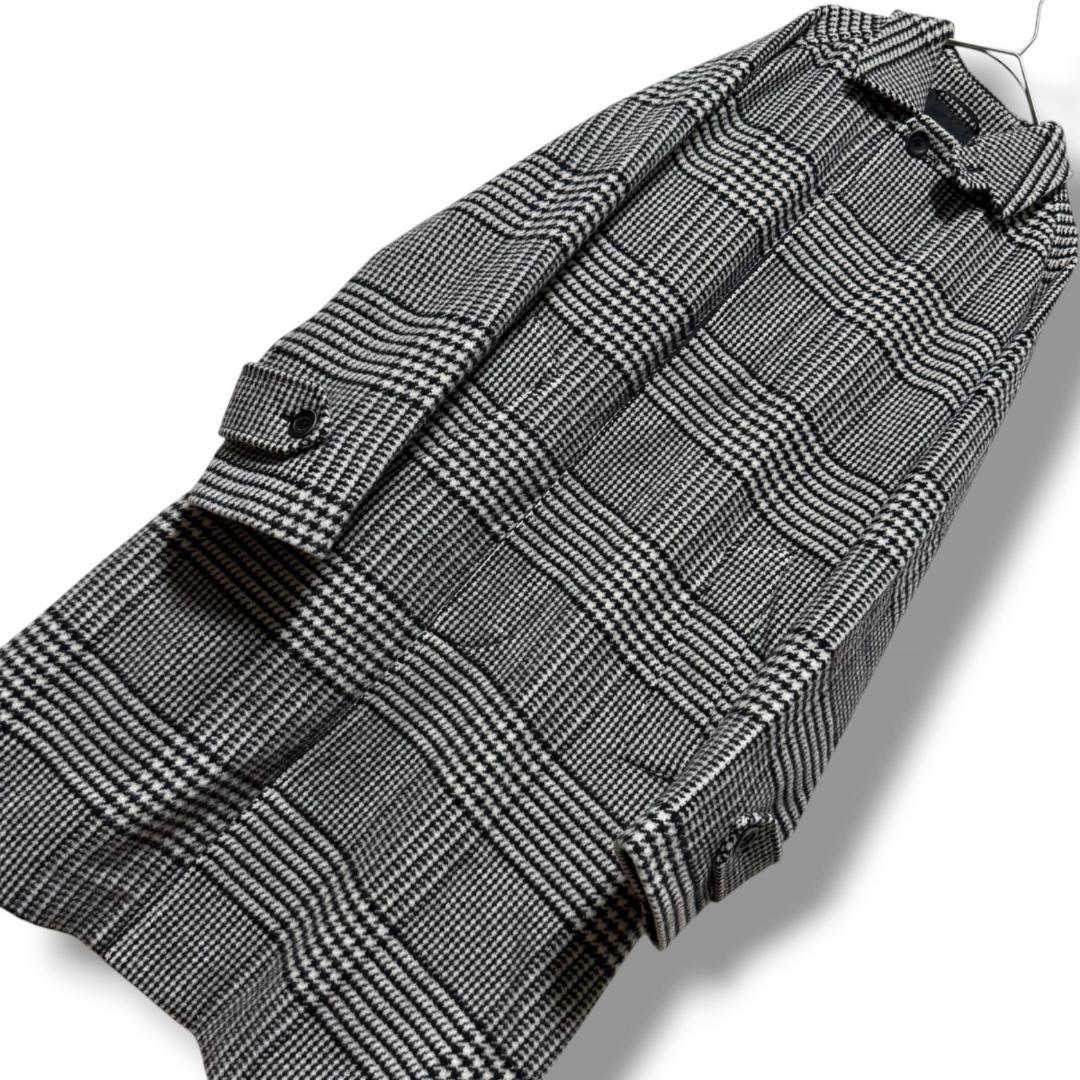 未使用 現行タグ HERNO 上質ウール グレンチェック柄ステンカラーコート