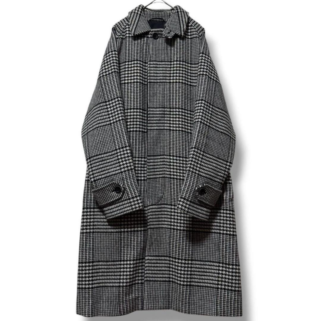未使用 現行タグ HERNO 上質ウール グレンチェック柄ステンカラーコート