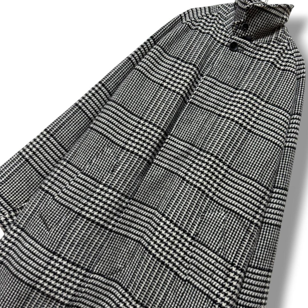 未使用 現行タグ HERNO 上質ウール グレンチェック柄ステンカラーコート