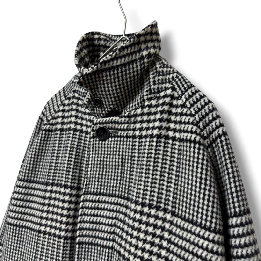 未使用 現行タグ HERNO 上質ウール グレンチェック柄ステンカラーコート