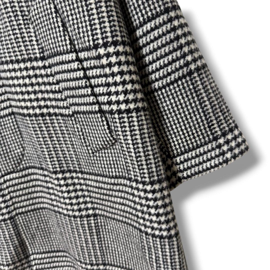 未使用 現行タグ HERNO 上質ウール グレンチェック柄ステンカラーコート