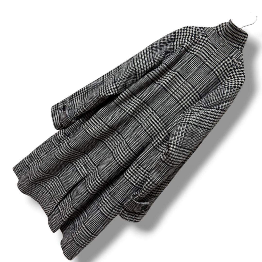 未使用 現行タグ HERNO 上質ウール グレンチェック柄ステンカラーコート