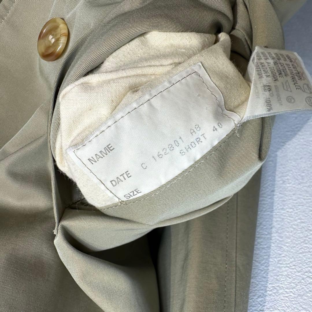 希少 アクアスキュータム 玉虫 チェック デザイン ステンカラーコート ベージュ