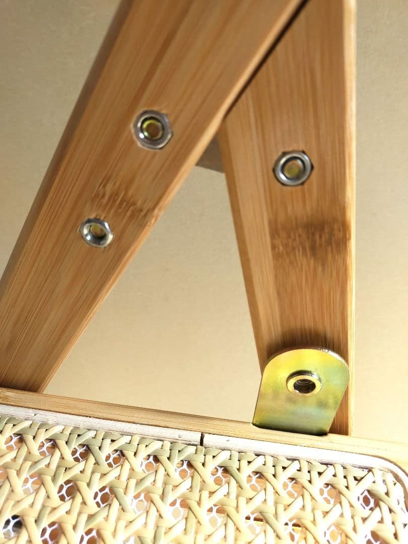 【美品】ラタンチェア 　折りたたみ　籐編み　椅子　木製　2脚